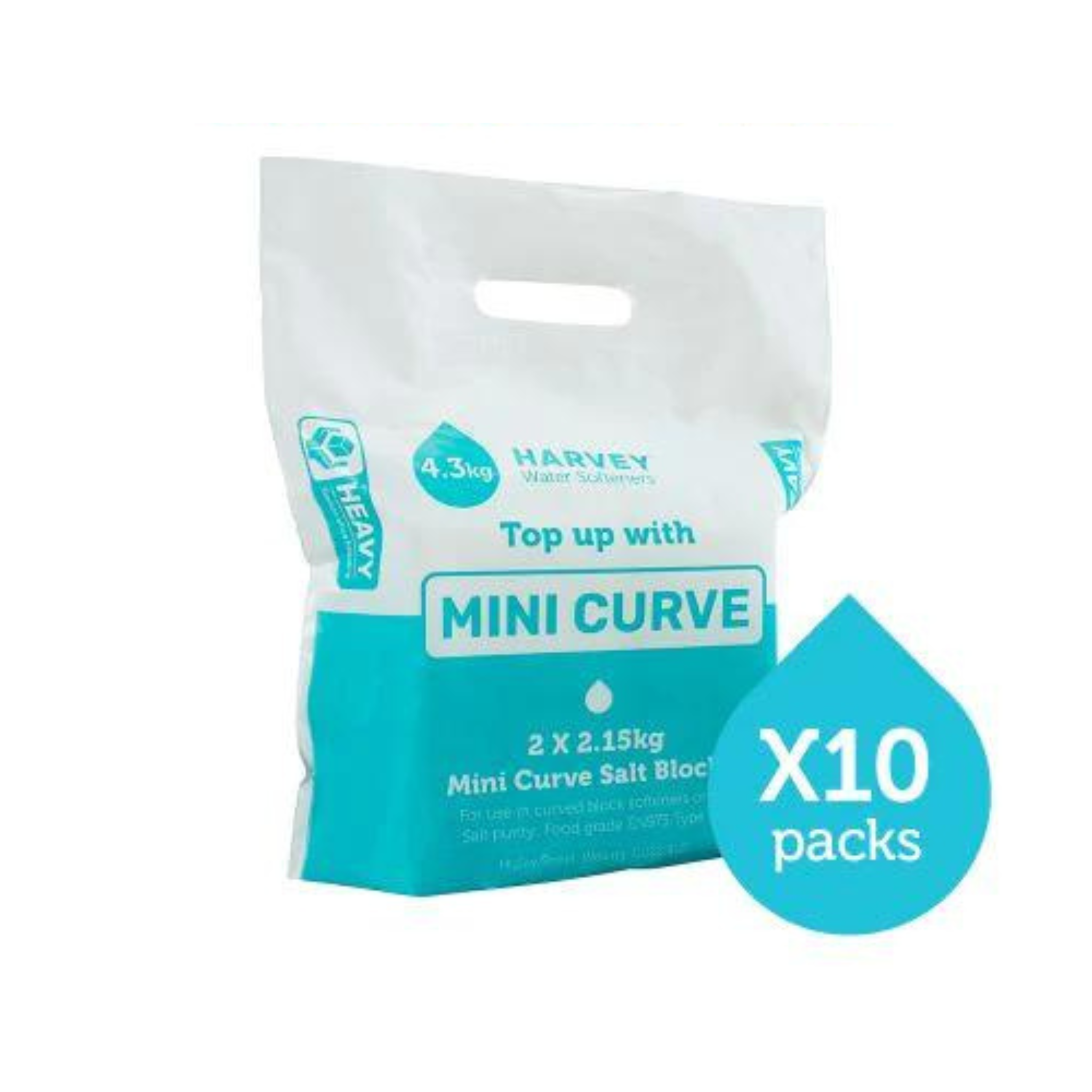 Harvey Mini Curve Salt Blocks 10 packs | Water Softener Salt – Water ...